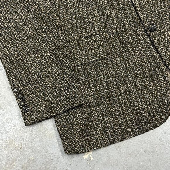 Vintage Hugo Boss Tweed Blazer "Poseidon" Wool Sport Coat Brown 40S - Picture 4 of 11